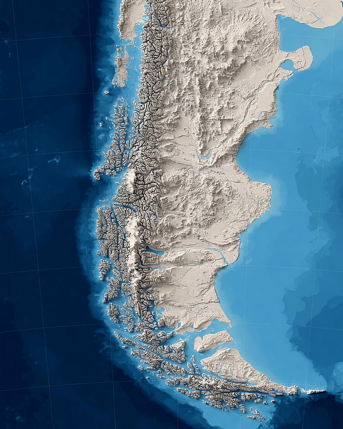Carta náutica del sur de Chile